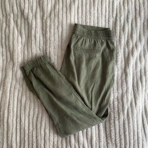 Green linen pants